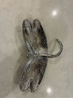 Mariposa Silver Dragonfly Accent Nut/Candy Dish